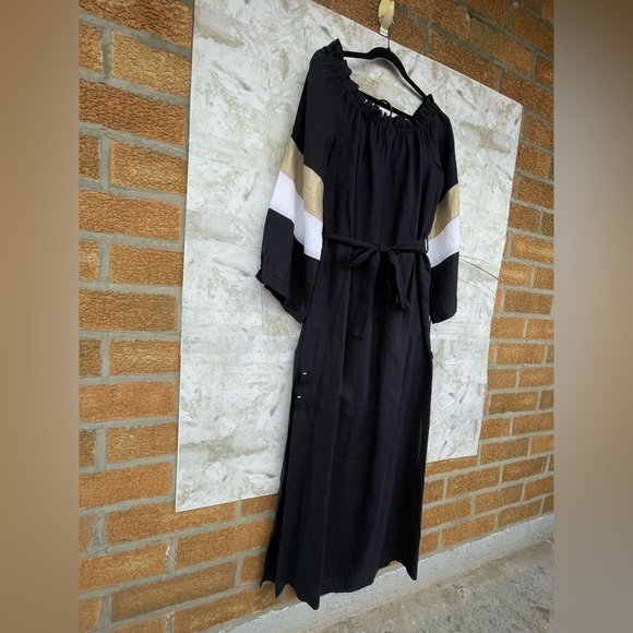 Ancient Kallos navy Linen Kaftan Dress - 100%
Handmade in Greece, Boho Maxi - Picture 4 of 12